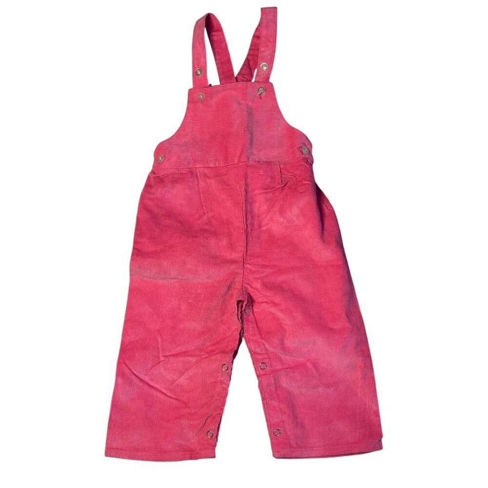 VTG Montgomery Ward Girls Pink Corduroy Overalls 12-18M Toddler Casual 80‎ Chars